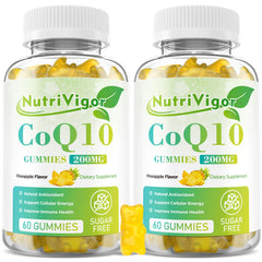NutriVigor CoQ10 Gummies pineapple taste for daily energy support
