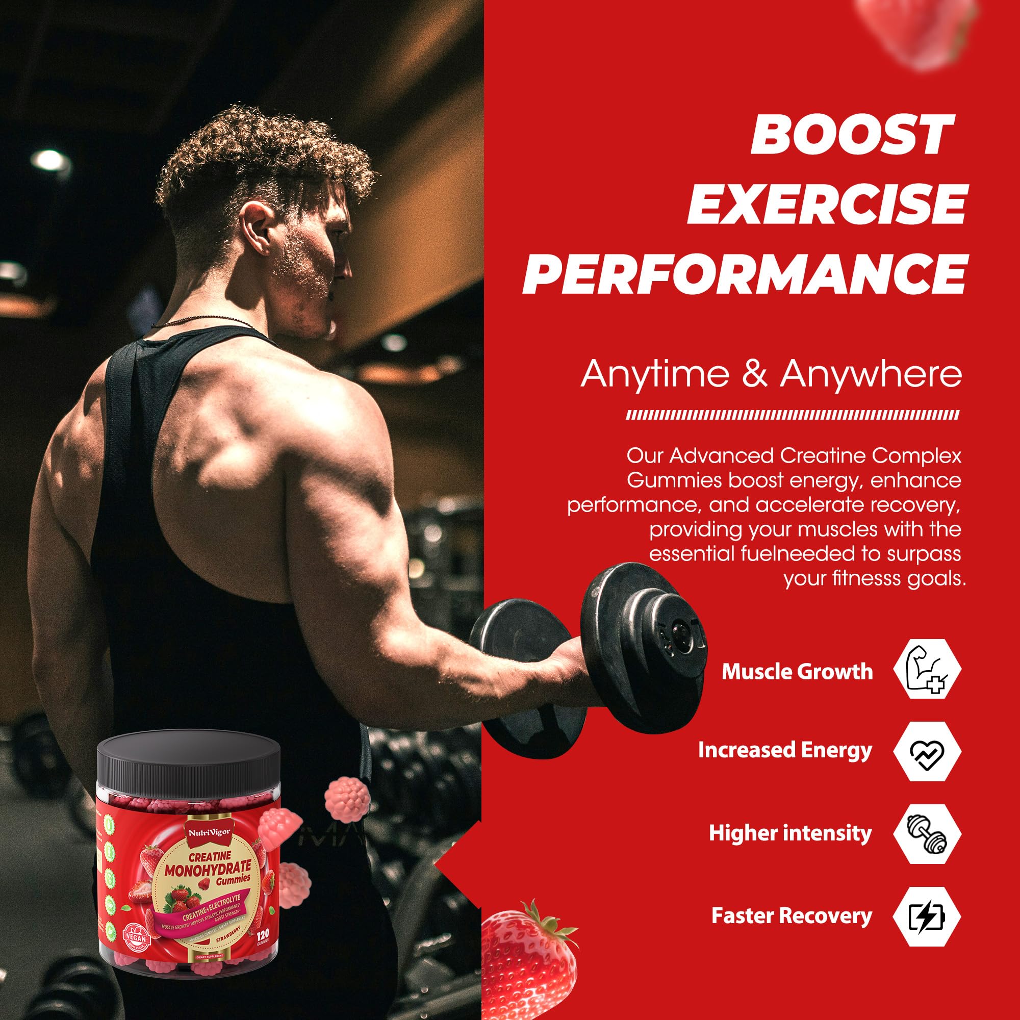 NutriVigor gummies being carried in gym bag for on-the-go use.