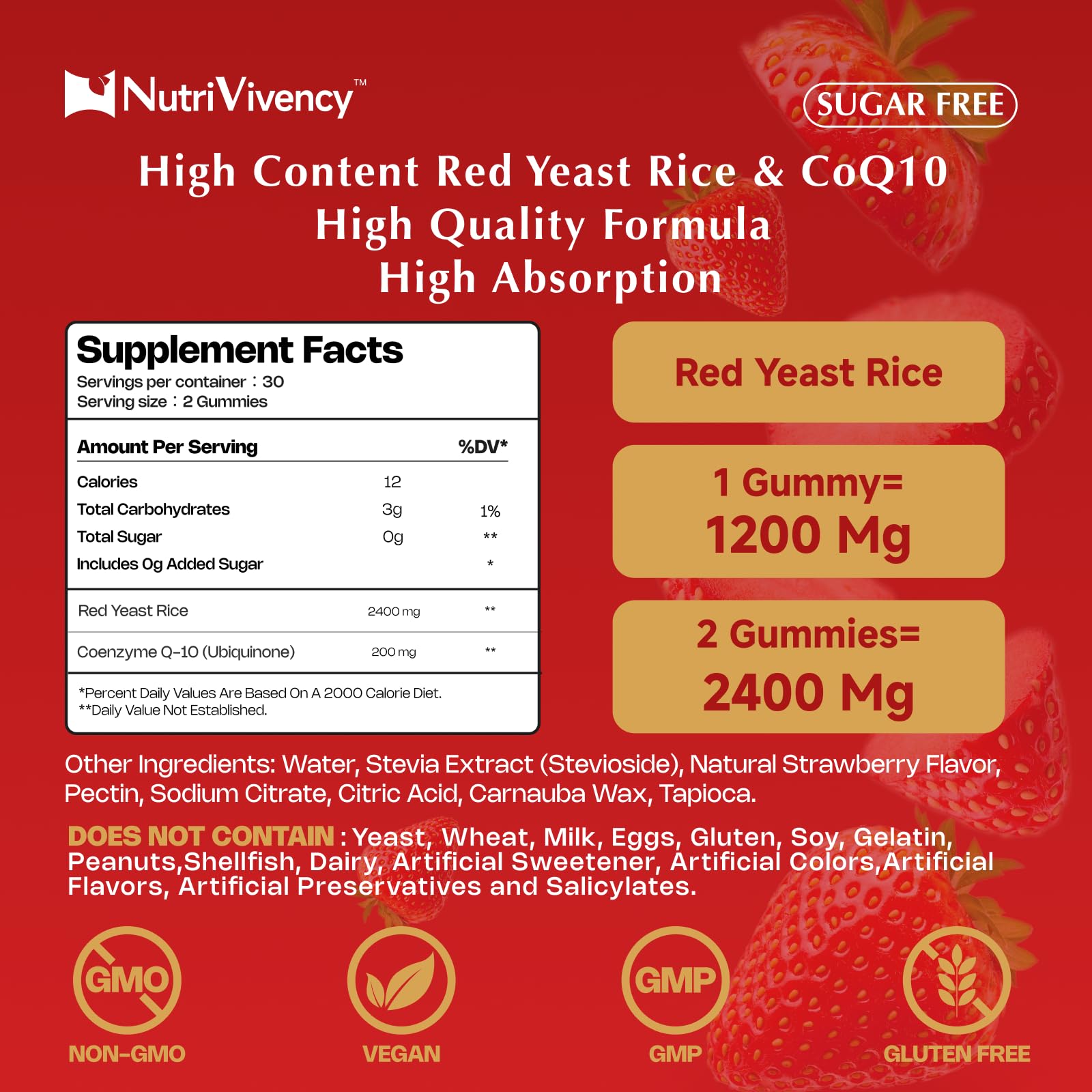 NutriVivency gummies close-up shows strawberry flavor and chewy texture for tasty daily use.
