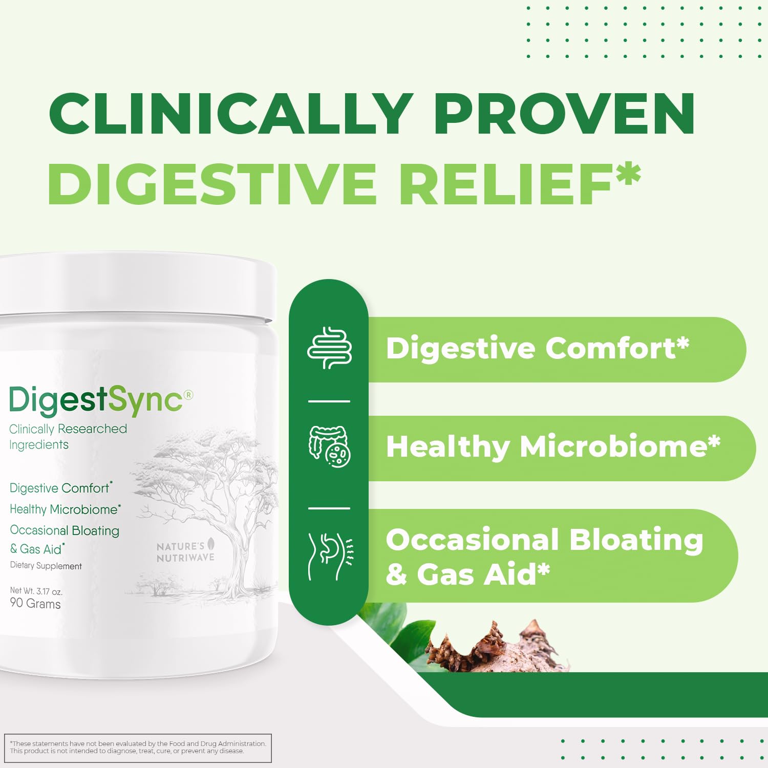DigestSync powder scoop ready for effortless bloating relief