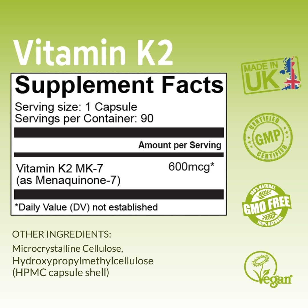 NutriZing K2 MK-7 logo on pack, indicating GMP standards