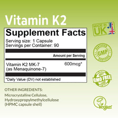 NutriZing K2 MK-7 logo on pack, indicating GMP standards