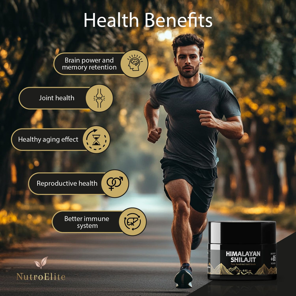 NutroElite shilajit resin dissolve in warm water for a quick ritual.