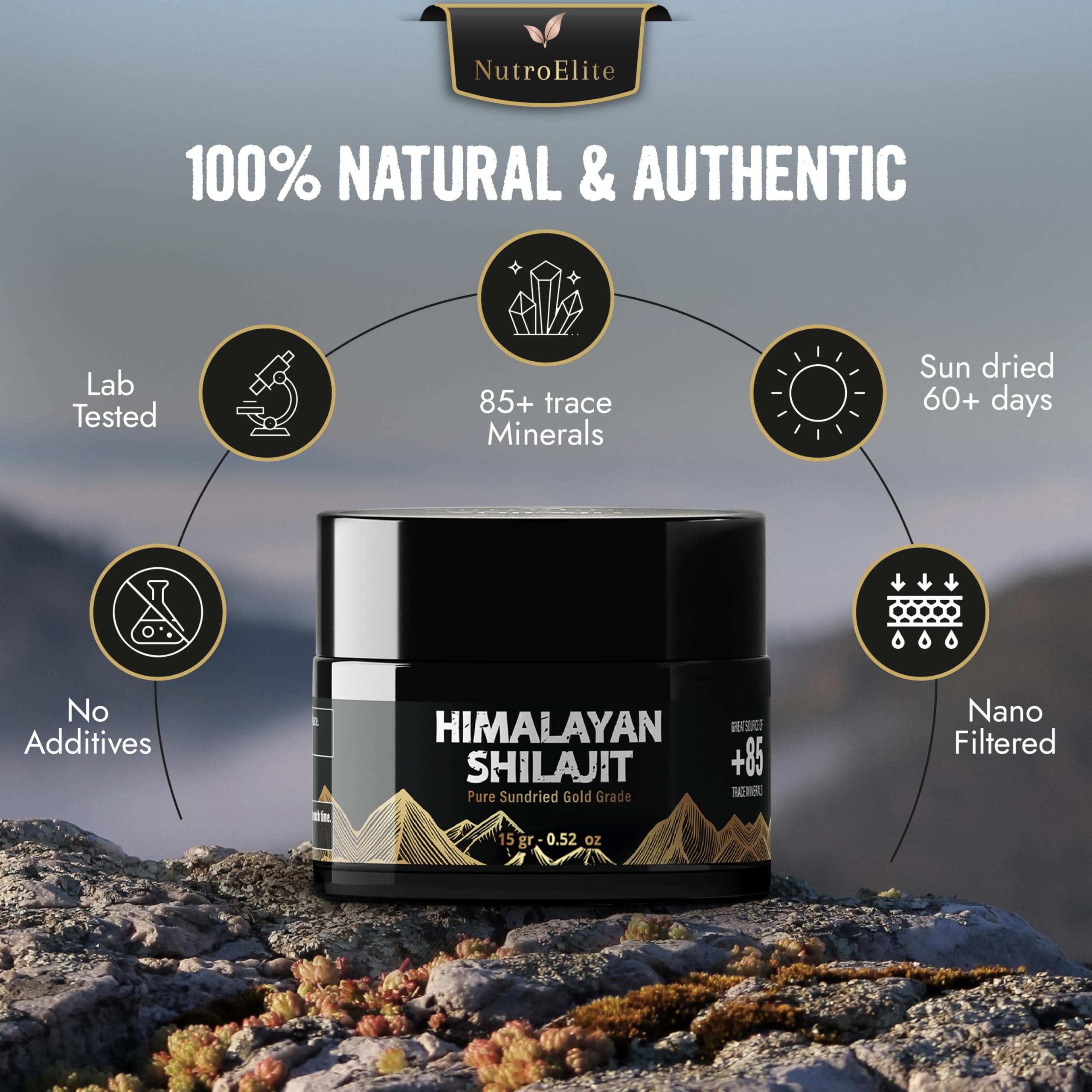 NutroElite shilajit resin pour demonstrates easy mixing.
