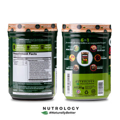 Nutrology greens shake in glass showing convenient daily nutrition
