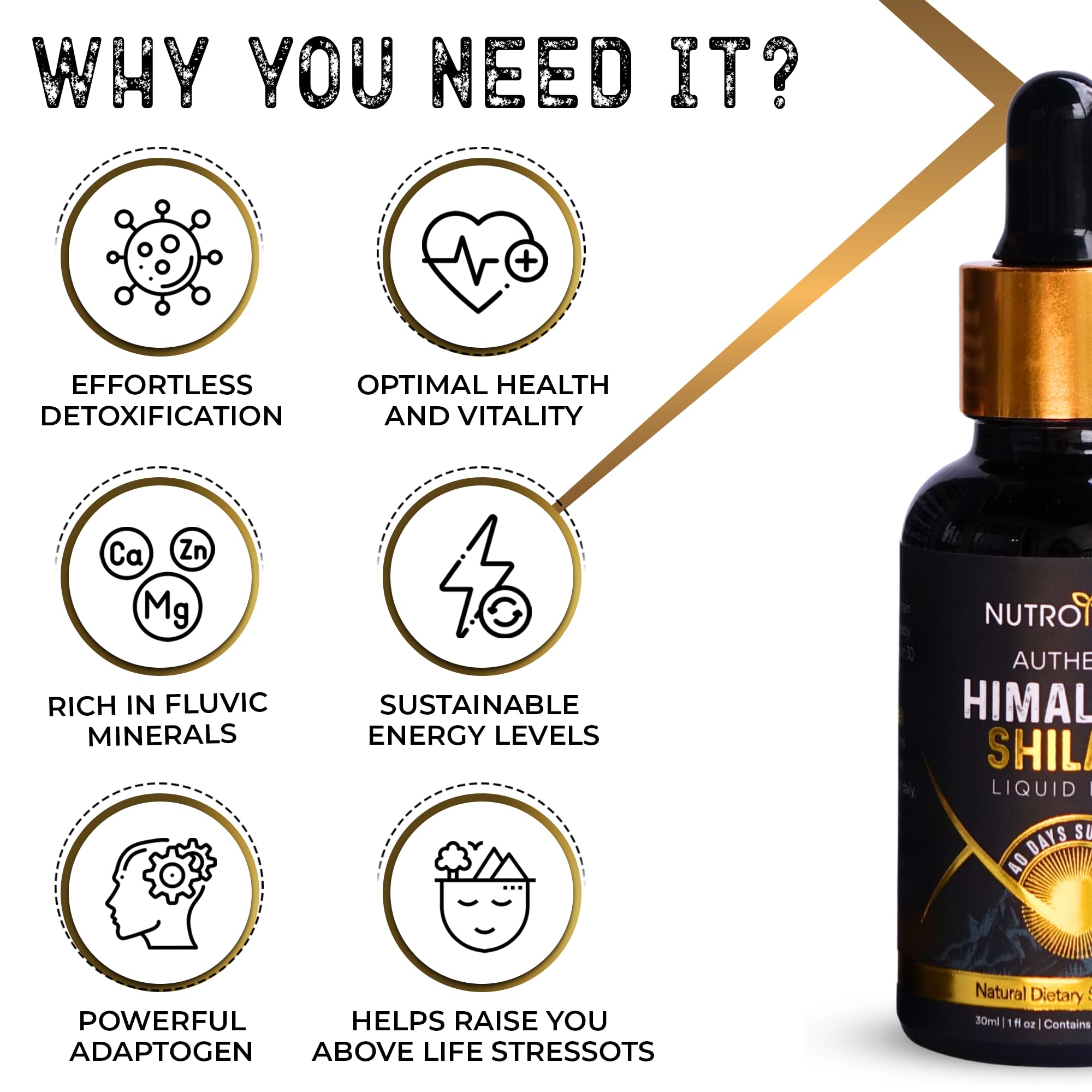 NutroTonic Himalayan origin crest conveys authentic, rugged purity
