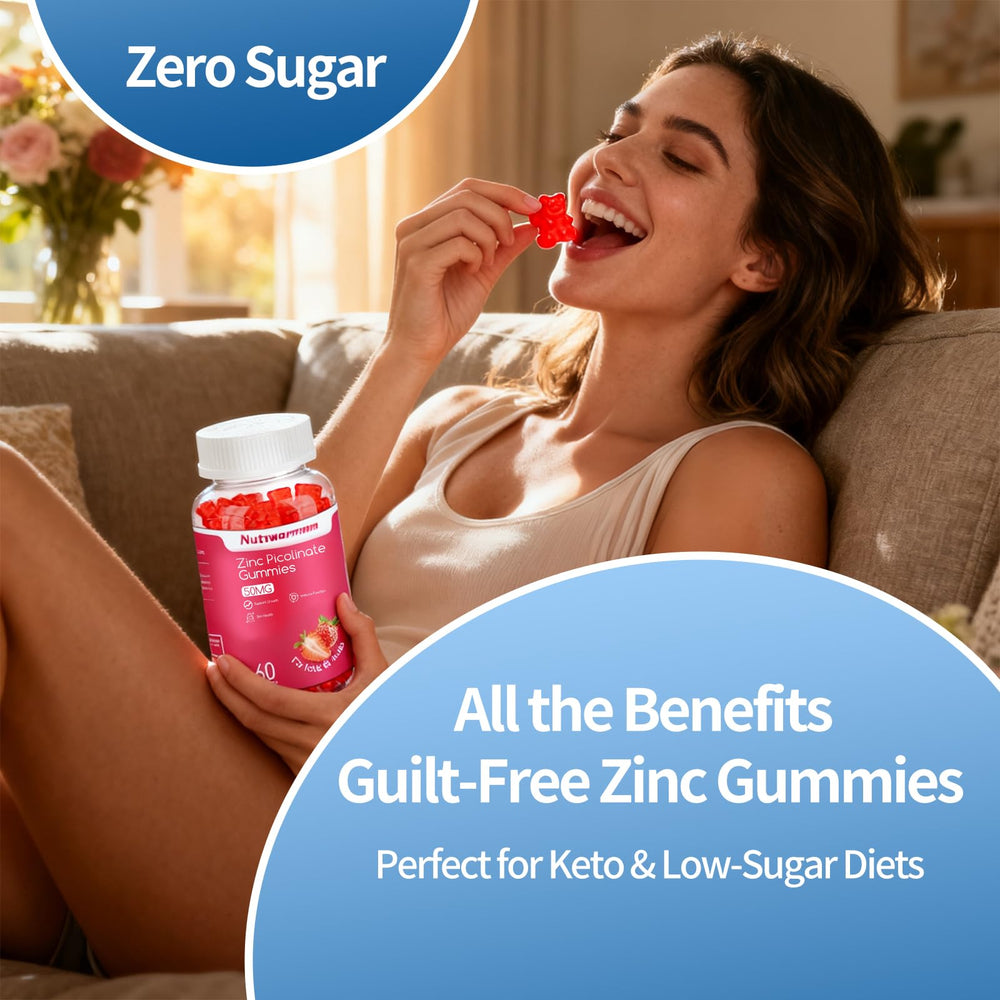 Nutrwarmmm vegan and non-GMO label on zinc gummies