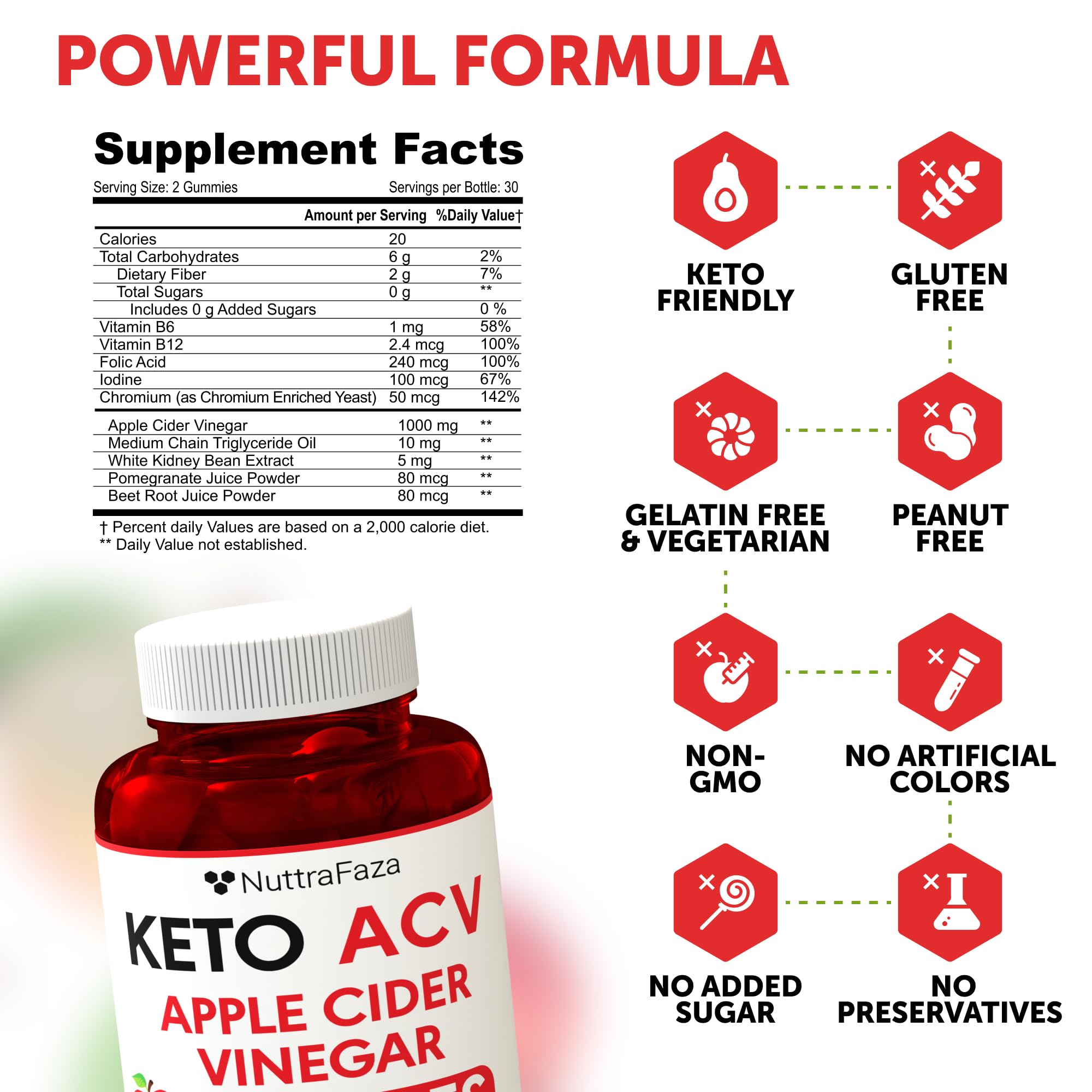 NuttraFaza Keto ACV Gummies produced in USA facility for quality assurance.