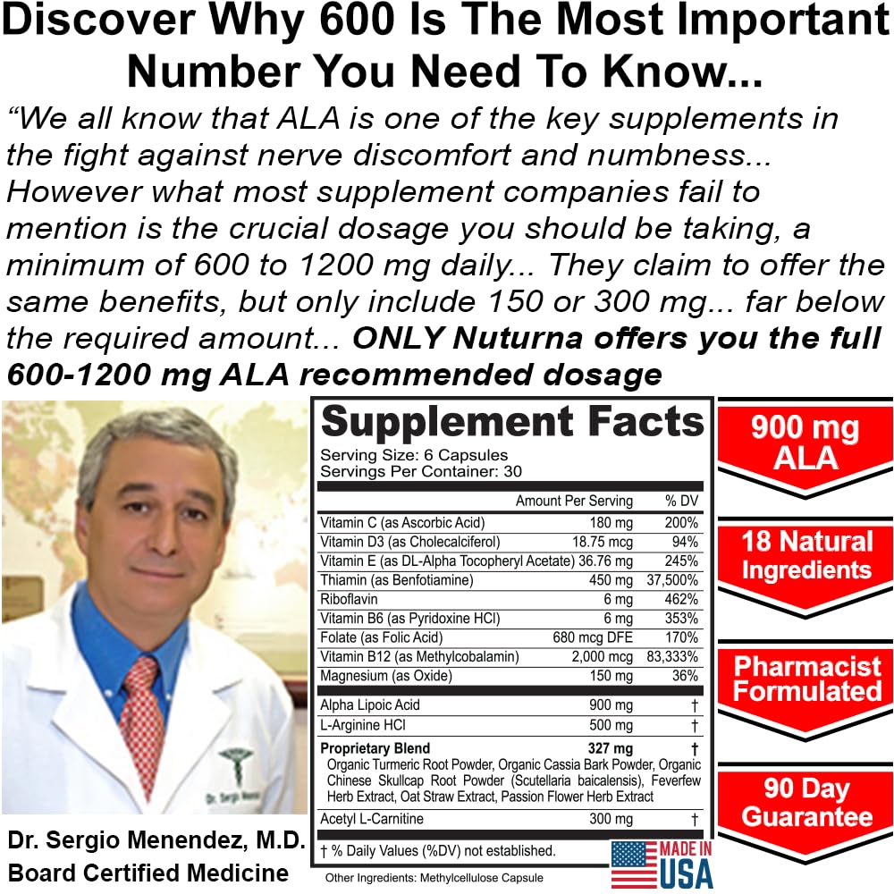 Visual of Nuturna premium ingredient blend supporting nerve health.