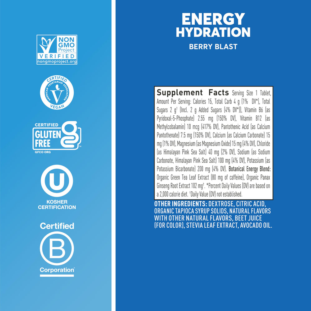 Nuun Energy Berry Blast on-the-go bottle setup for active days