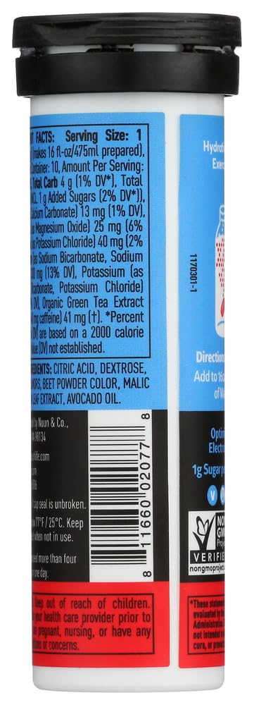 Close-up of Nuun Energy Cherry Limeade flavor details.