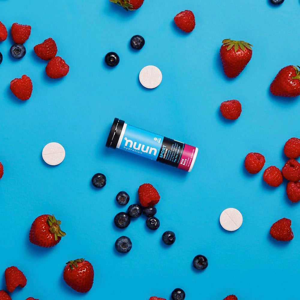 Nuun Energy Wild Berry case of 2 packaging ready for travel.