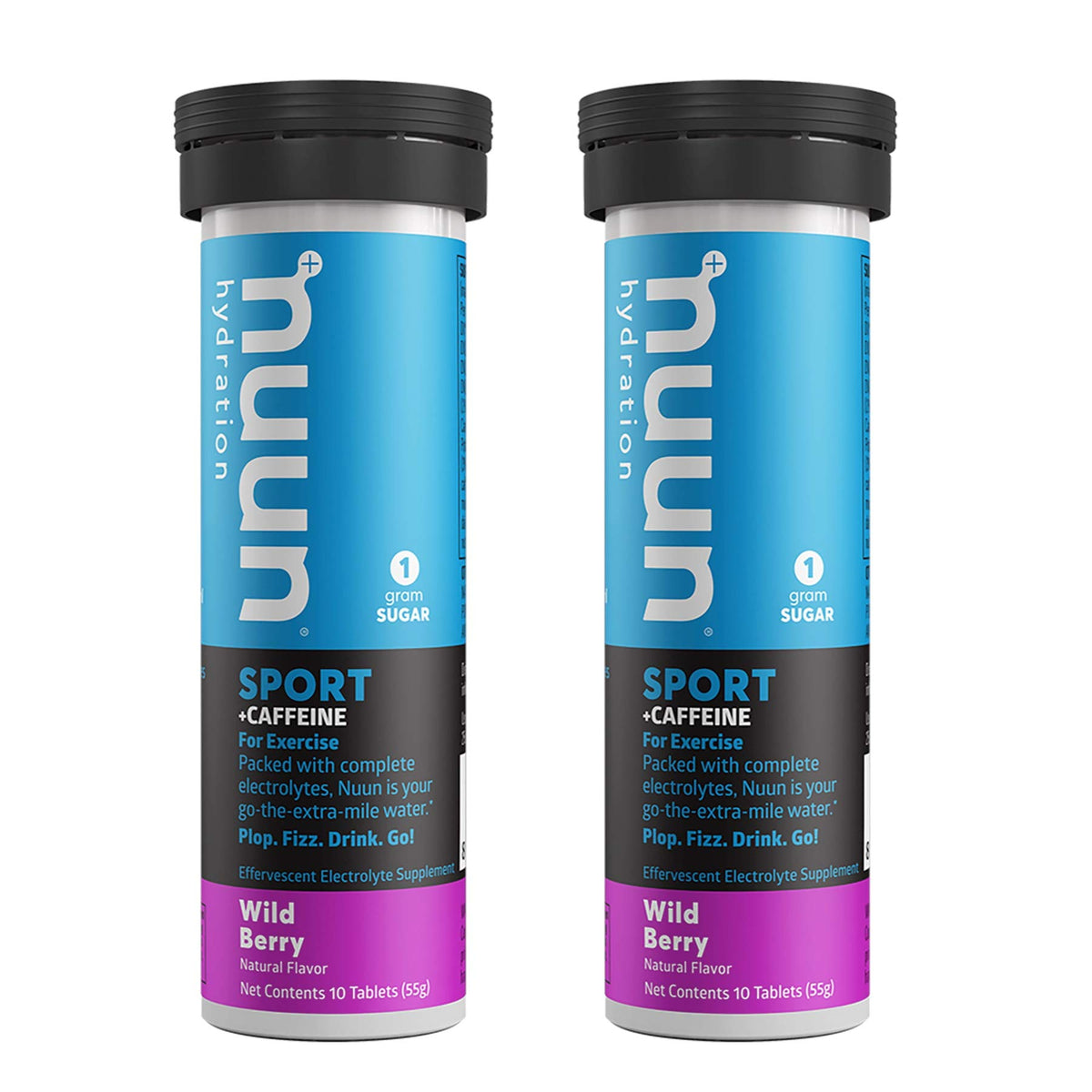 Nuun Energy Wild Berry tablet dissolving in water for quick hydration.