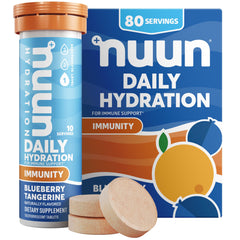 Nuun Immunity tablet dissolving in water for refreshing hydration