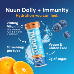 Nuun Immunity dissolving tablet in 16 oz water with light fizz