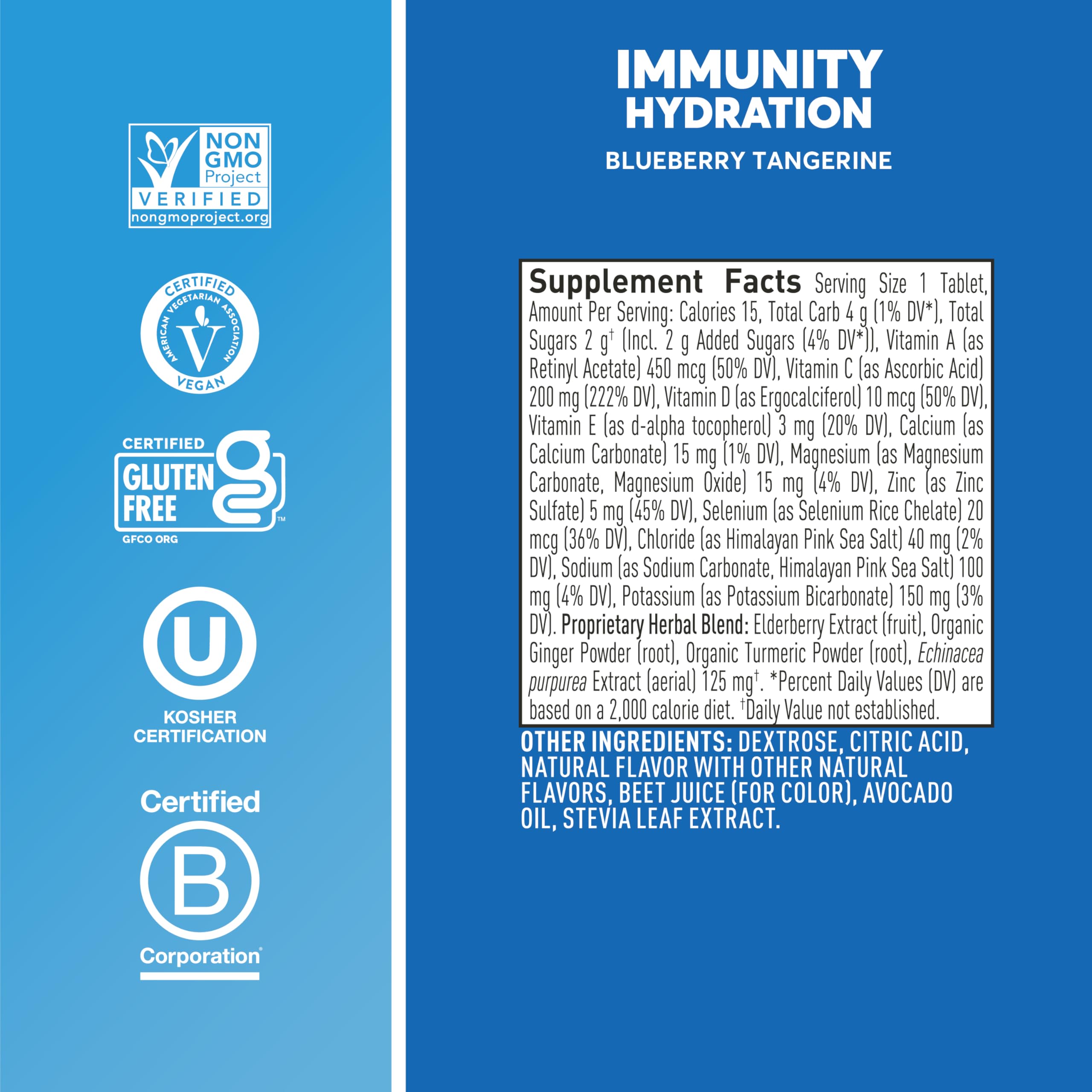 Elderberry, zinc and botanicals in Nuun Immunity tablets for daily wellness