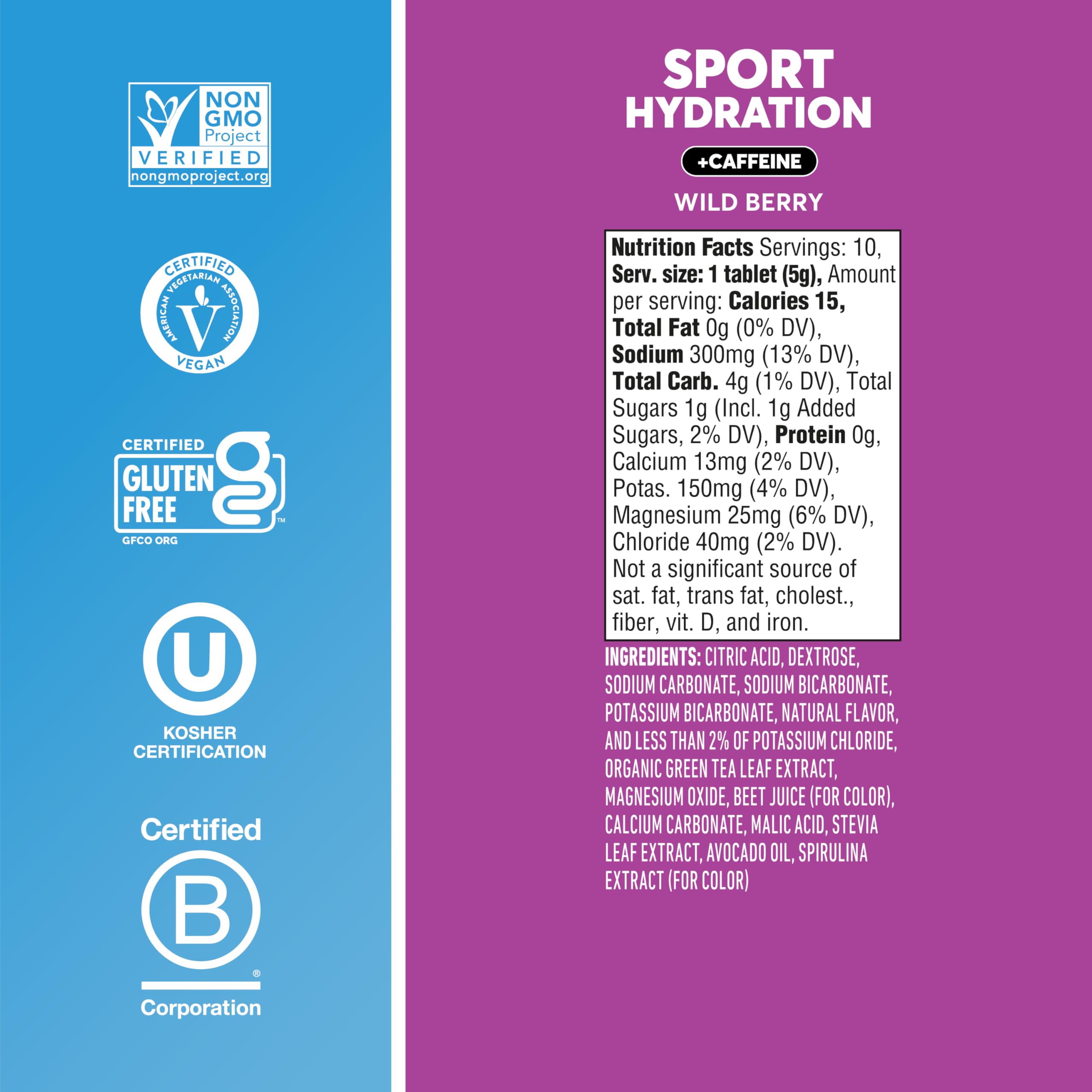 Nuun Sport electrolyte bottle pouring a bright Wild Berry solution