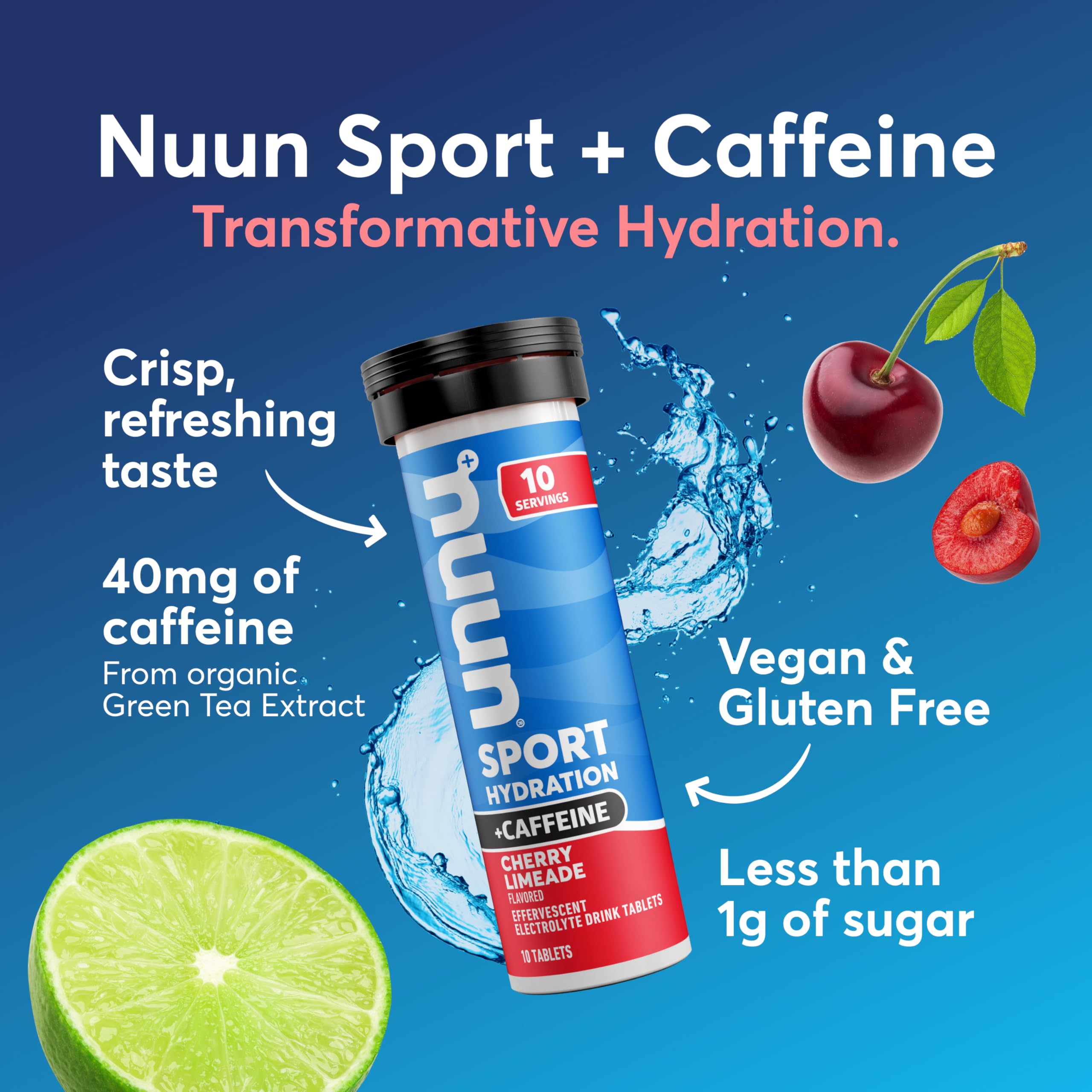 Nuun Sport tablet dissolving in water for training electrolytes.