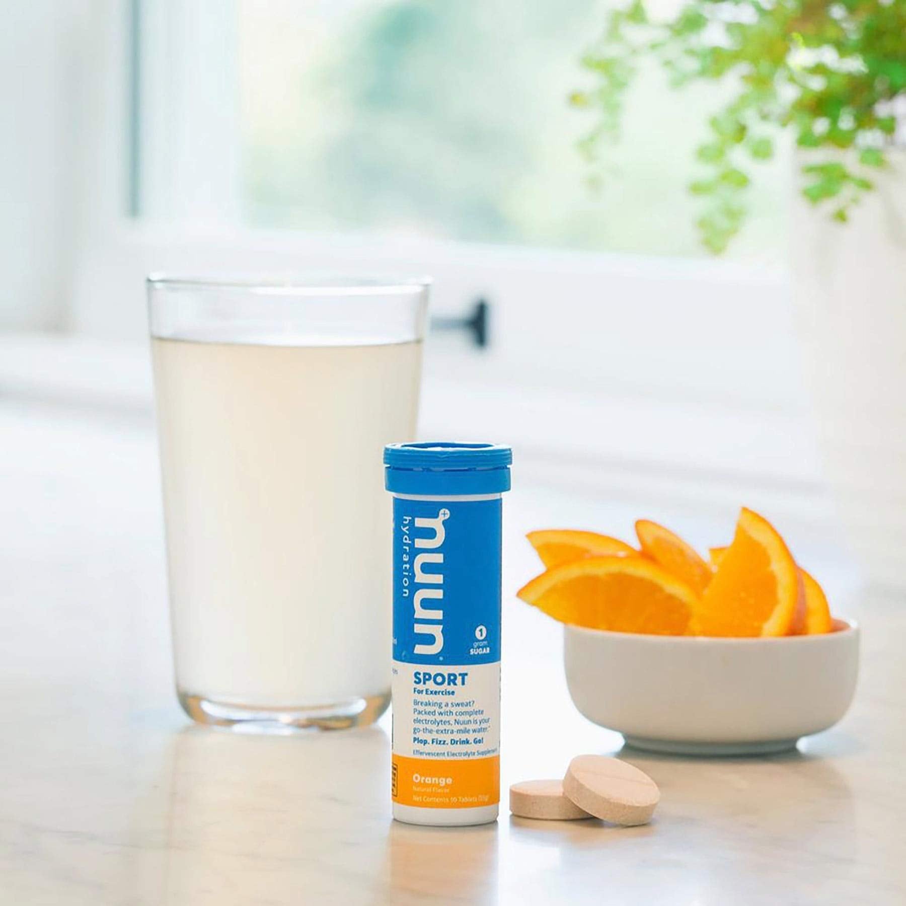 Six tubes of Nuun Sport Orange provide electrolyte-enhanced hydration options on the go.