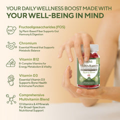 Nutrition label highlighting vitamins and minerals in NuVa GLP-1 gummies.