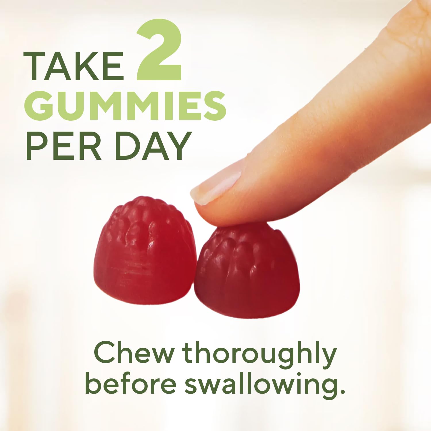 Lifestyle shot showing on-the-go use with NuVa raspberry gummies.