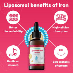 Close-up of Nuvamin liposomal iron technology for better absorption and gentler digestion