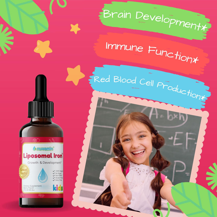 Nuvamin toddler iron drops bottle emphasizing long-term daily use