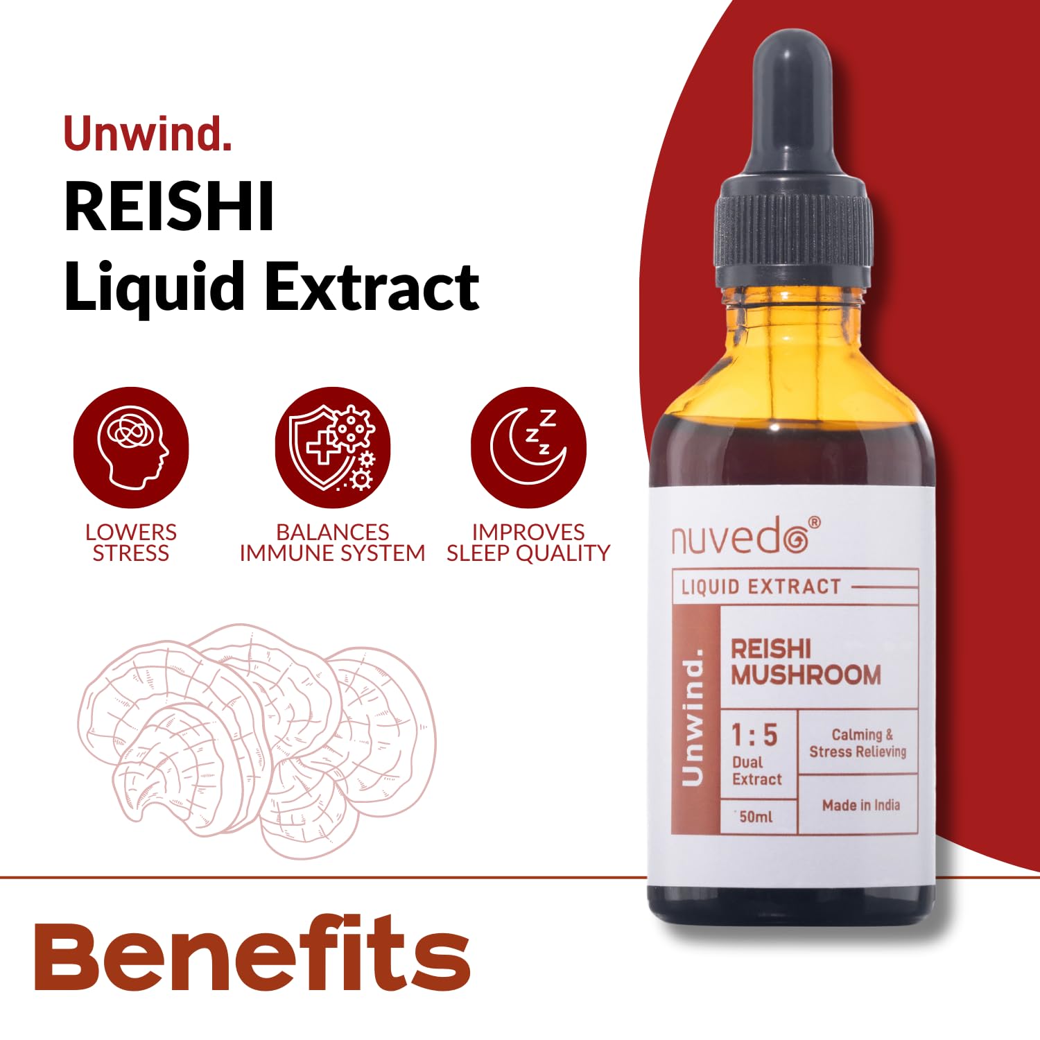 Nuvedo Reishi drops support a calm moment.