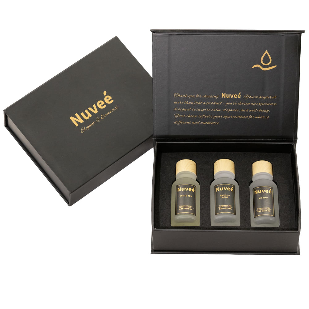Nuveé My Way bottle pour demonstrates smooth diffusion in refined spaces