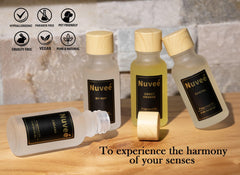 Nuveé Santal 20ml bottle with diffuser, warm notes for cozy spaces.