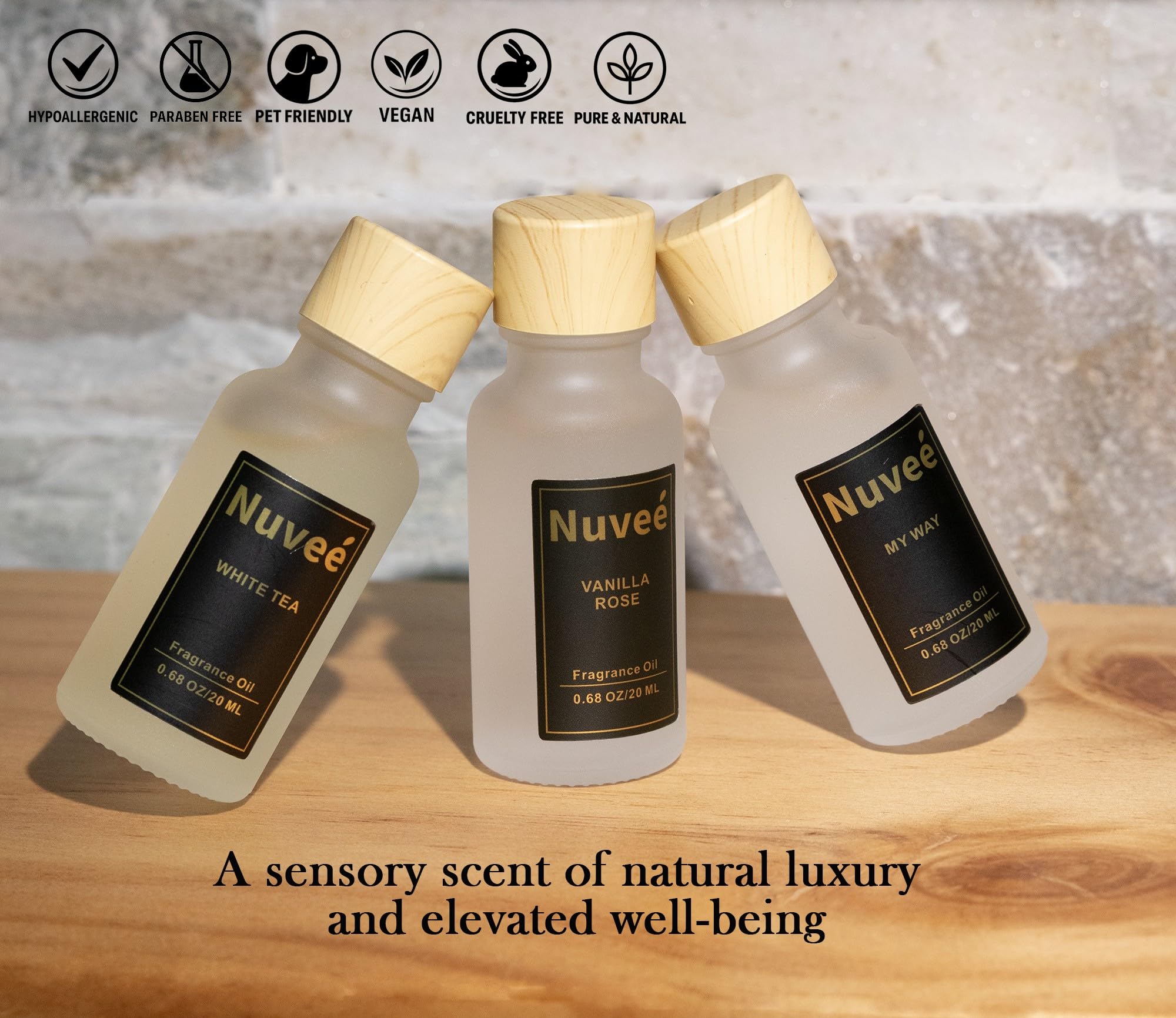 Nuveé Vanilla Rose diffuser dispersion creates a warm inviting atmosphere