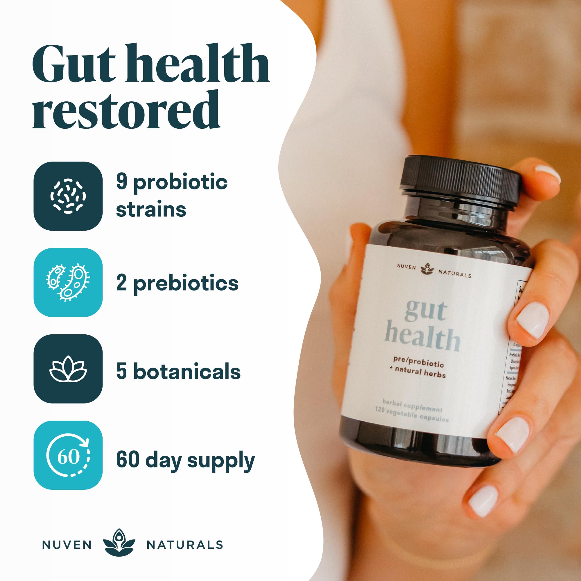 Nuven Naturals digestive herbs with turmeric and ginger aid comfort