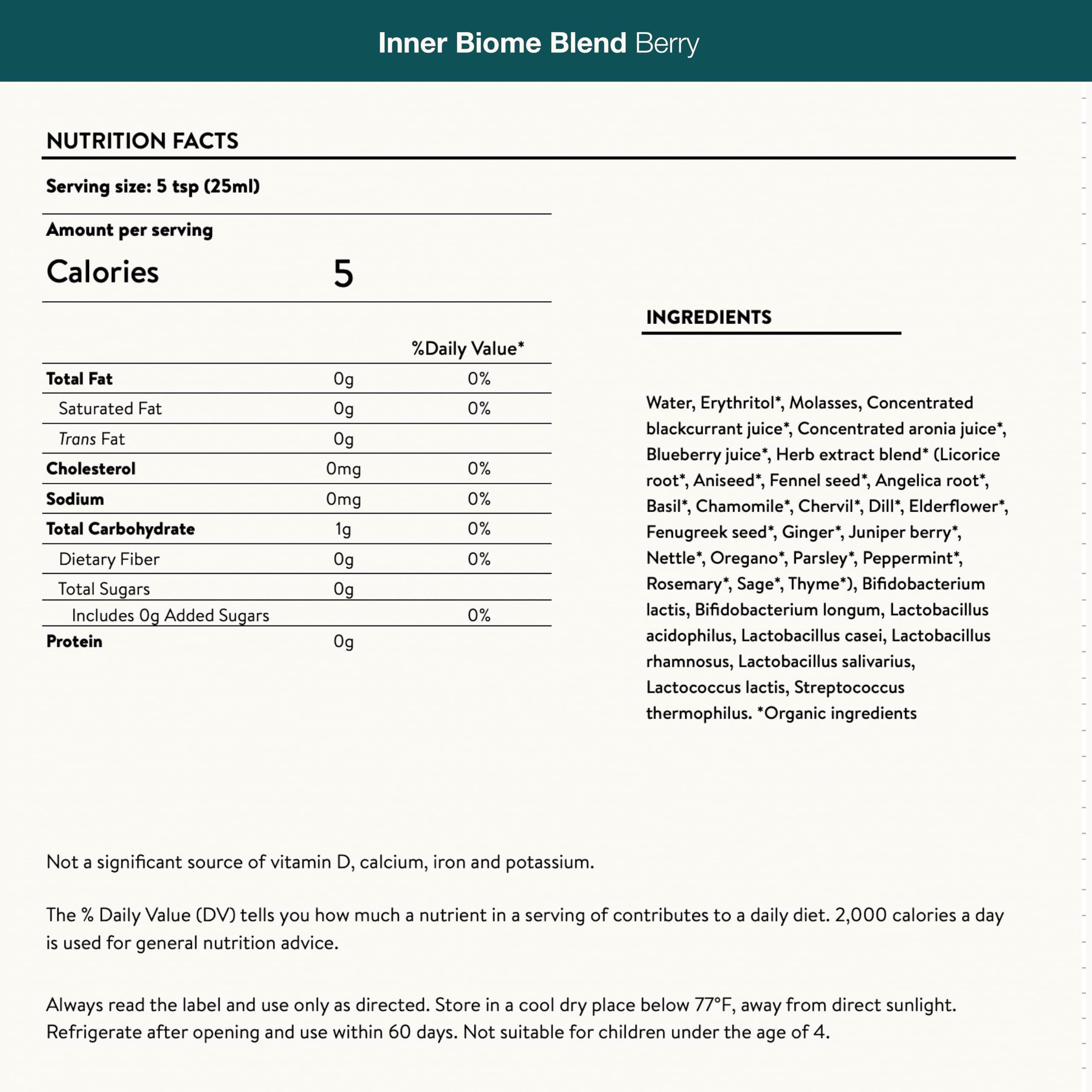 Nuzest Inner Biome Blend fermentation process creates natural acids and a unique taste.