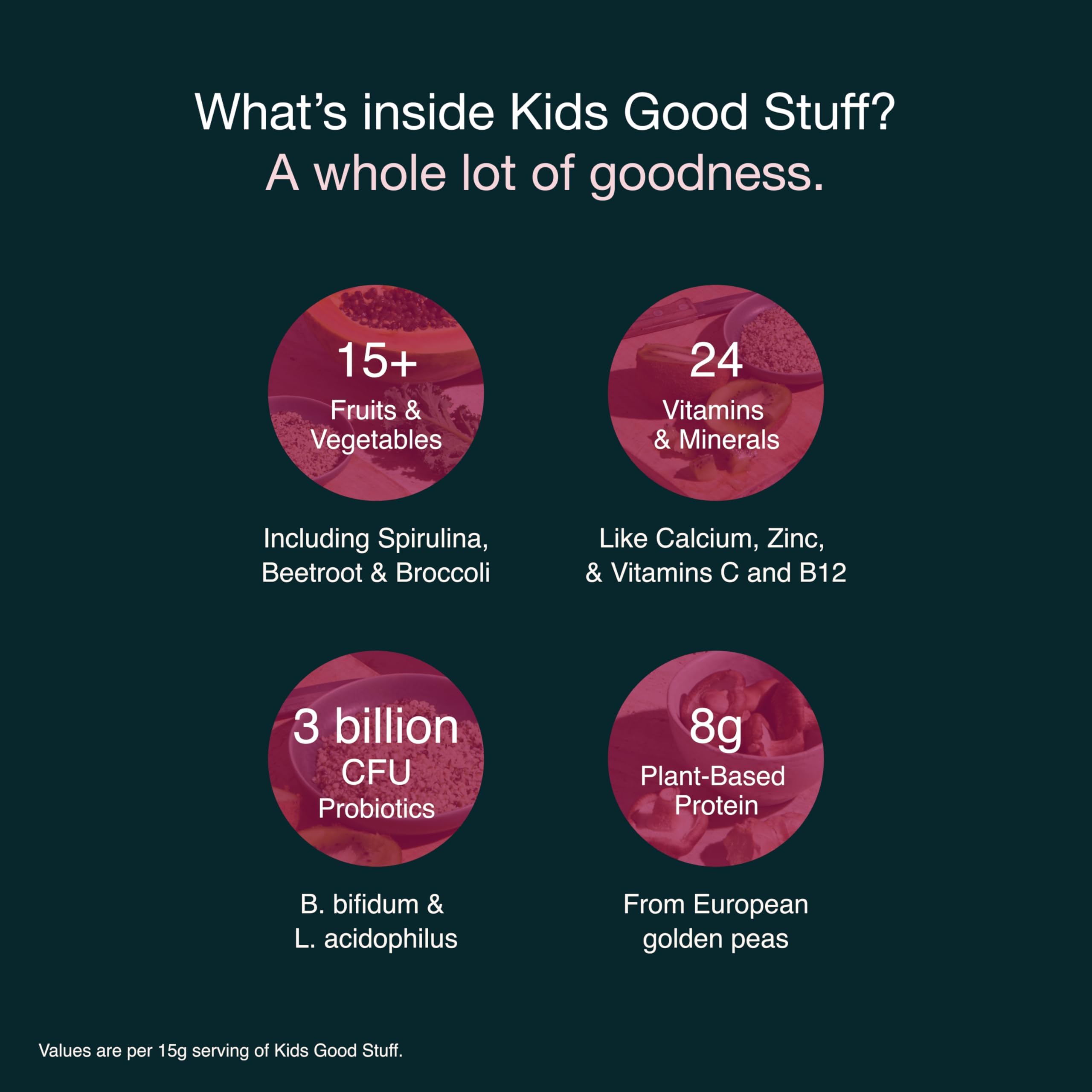 Nuzest Kids Good Stuff snack-time visual shows easy nutrition during busy days.