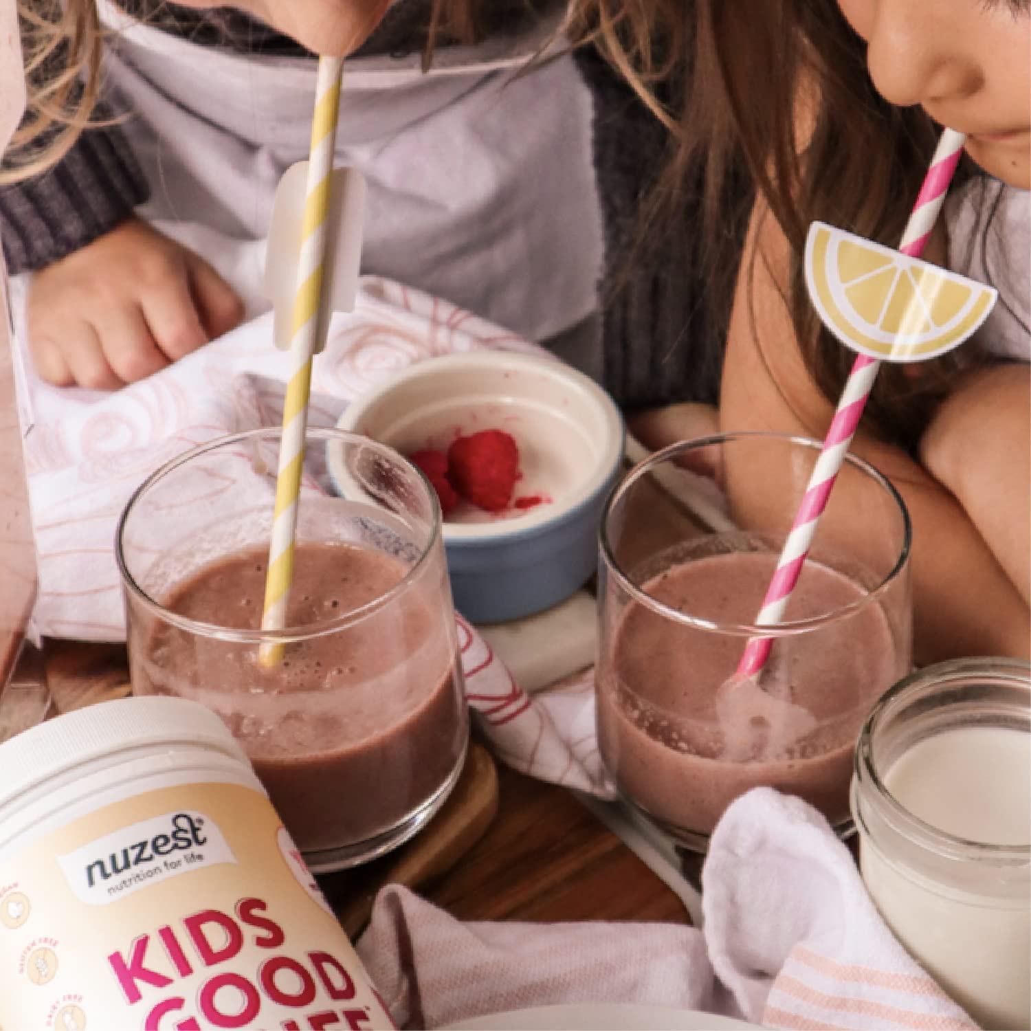 Allergen-free seal on Nuzest packaging for families