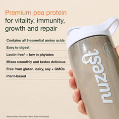 Nuzest label notes allergen-free and non-GMO ingredients.