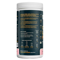 Nuzest pea protein powder wild strawberry scoop for easy serving.