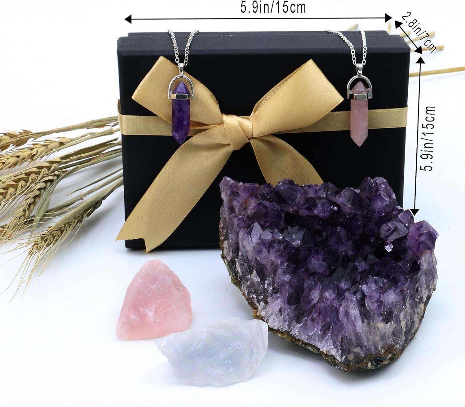 Nvzi amethyst wand necklace for focused energy