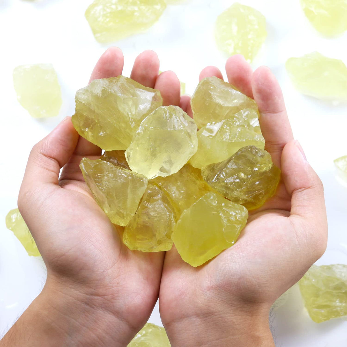 Nvzi Citrine Crystals raw bulk 1lb for grounding during meditation.