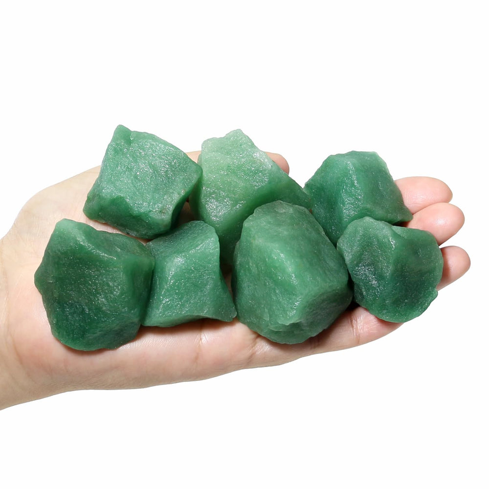 Nvzi green aventurine crystals close-up pieces suitable for altar or desk accents.