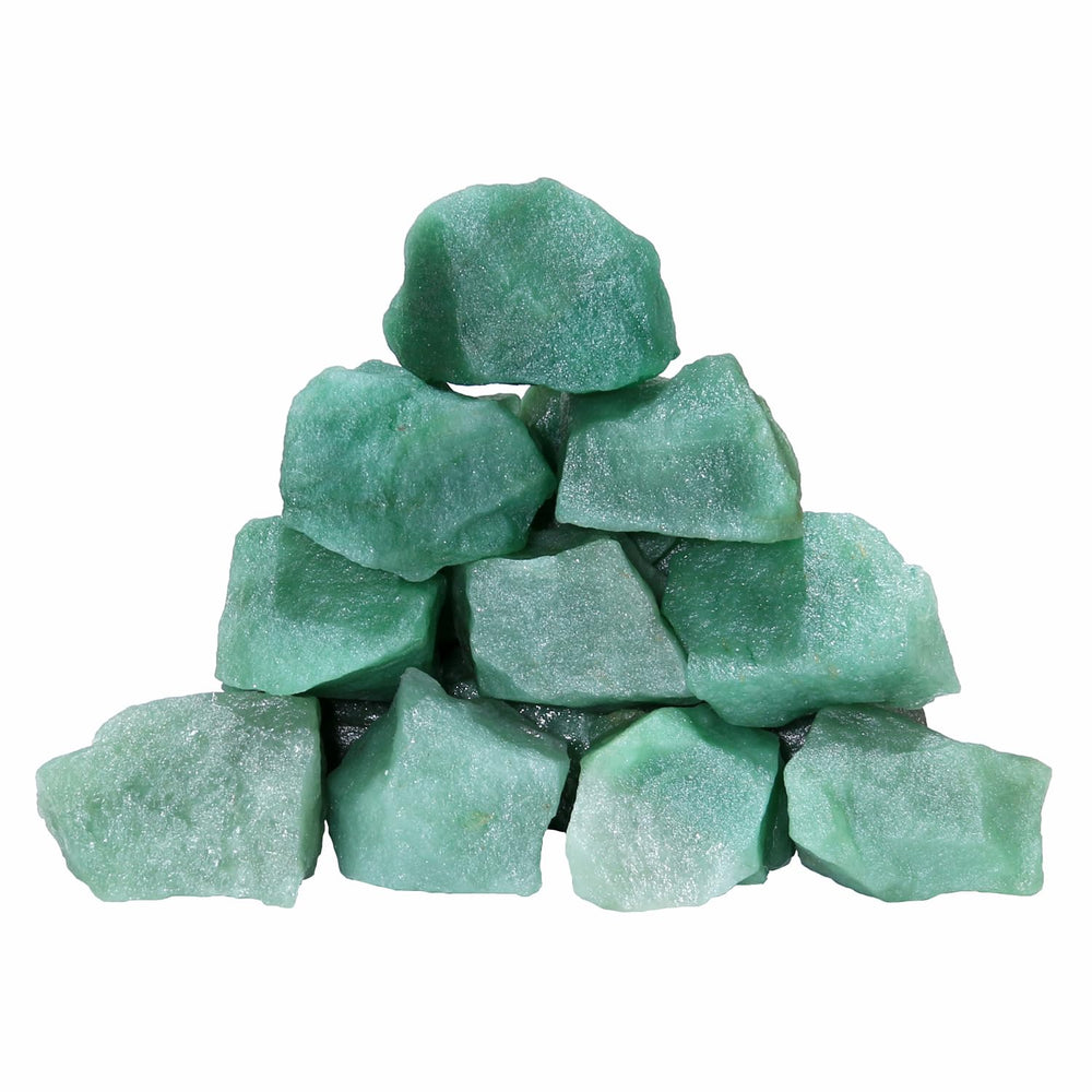 Nvzi raw green aventurine crystal bulk in natural light.