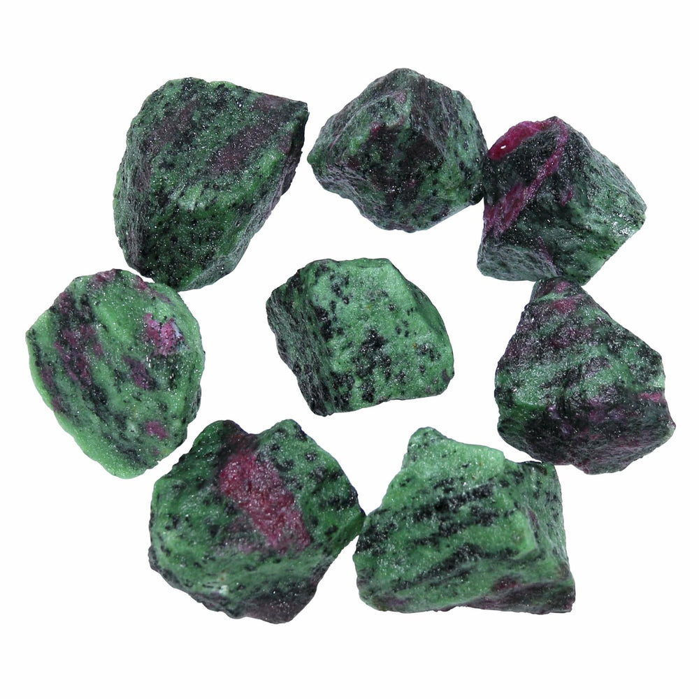 Nvzi ruby zoisite crystals bulk package arranged for display and energy