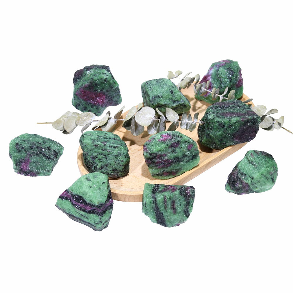 Nvzi ruby zoisite crystals gift ready stones symbolizing wisdom and balance