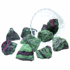 Nvzi ruby zoisite crystals placed in living room corner to create soothing ambiance