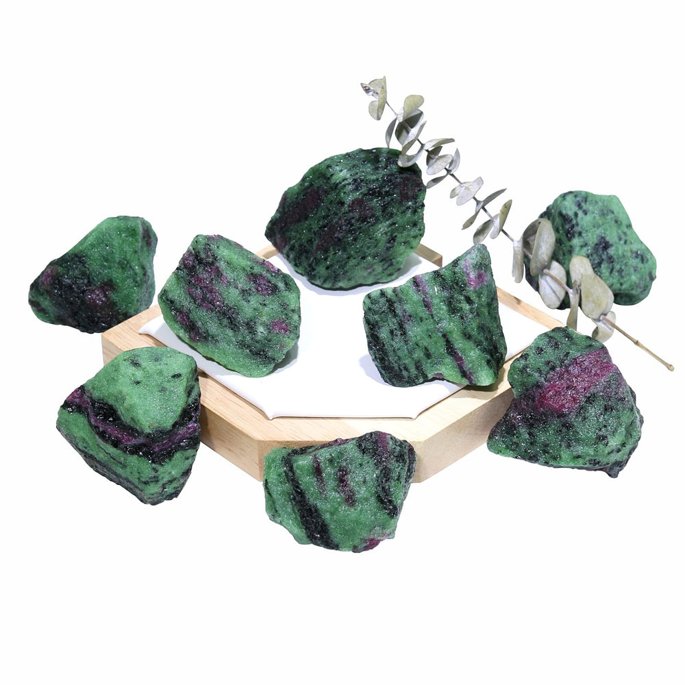 Nvzi raw ruby zoisite crystals securely packed for quality inspection and gifting