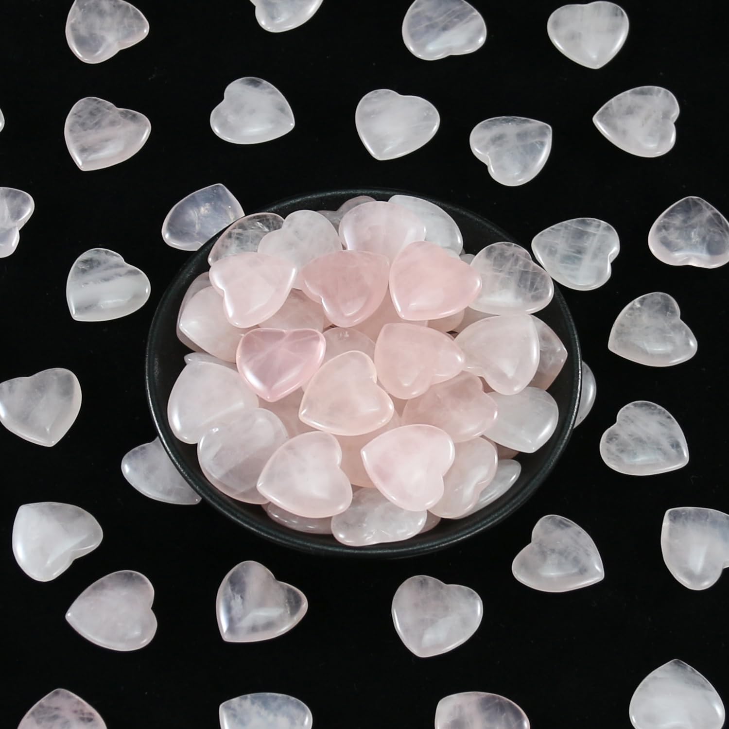 Nvzi rose-quartz-heart crystals for jewelry making and crafts