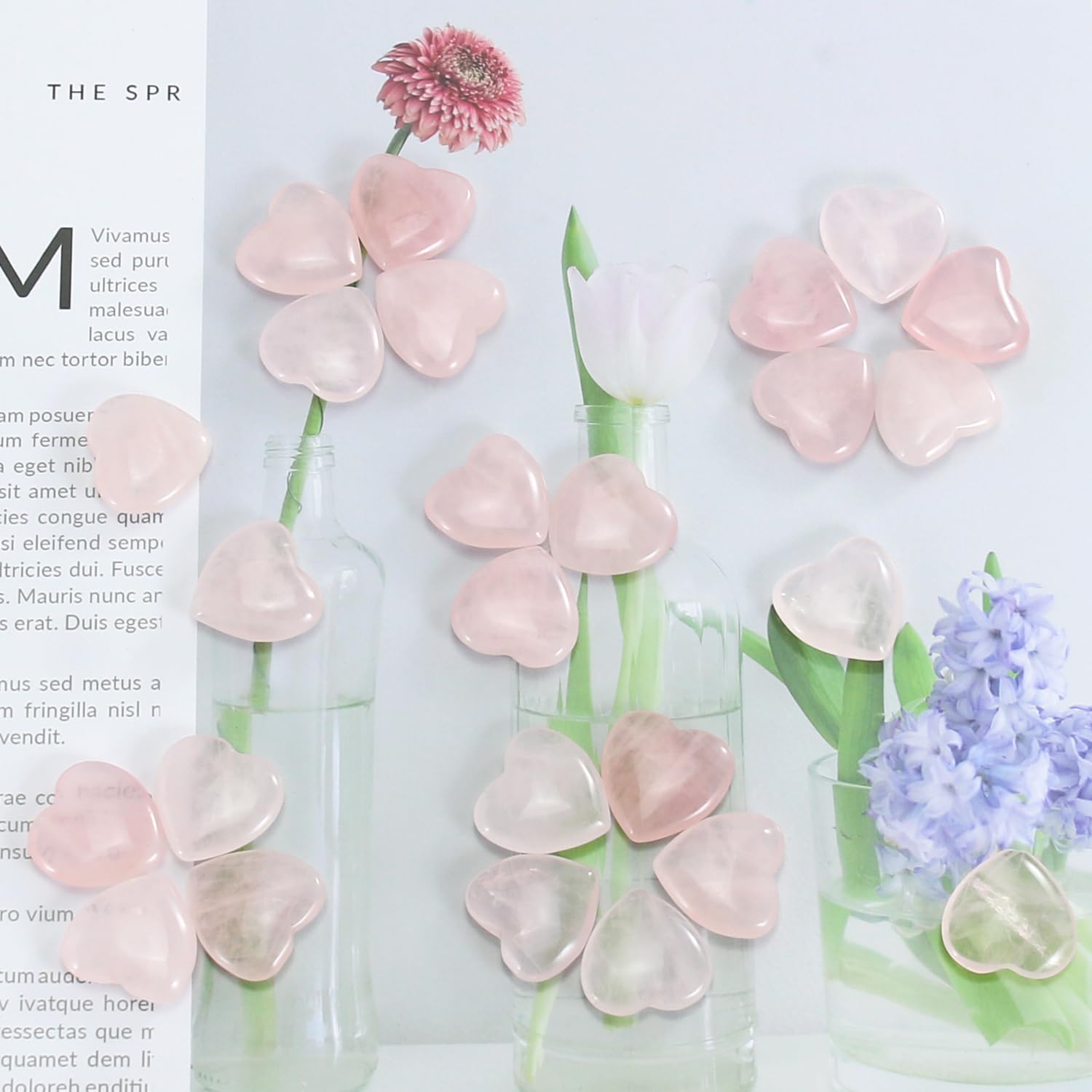 Nvzi heart-shaped rose quartz stones for daily meditation sessions