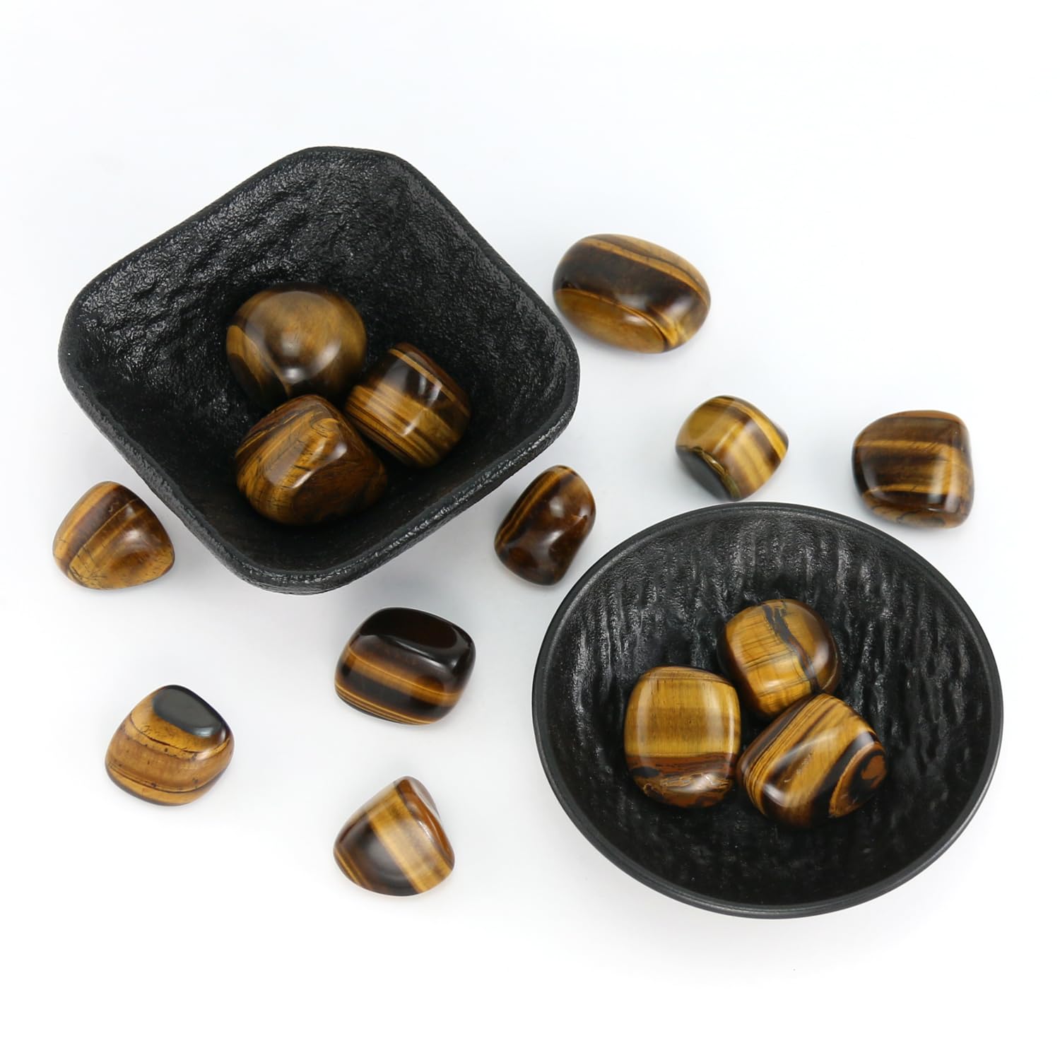 Nvzi Tiger's Eye tumbled crystal for jewelry making and personal energy carry
