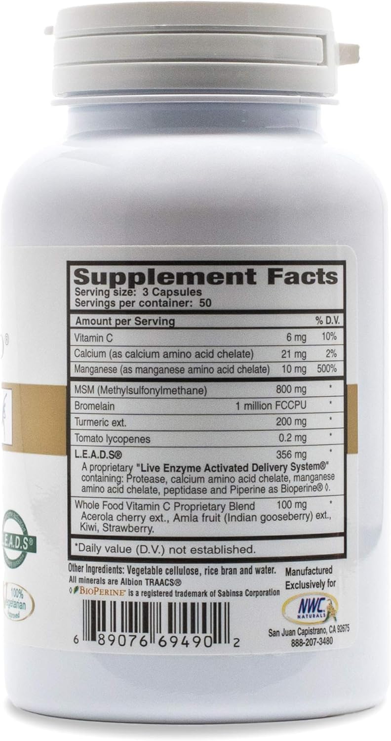 NWC Naturals MSM Gold capsules ready for easy swallow and daily mobility support.