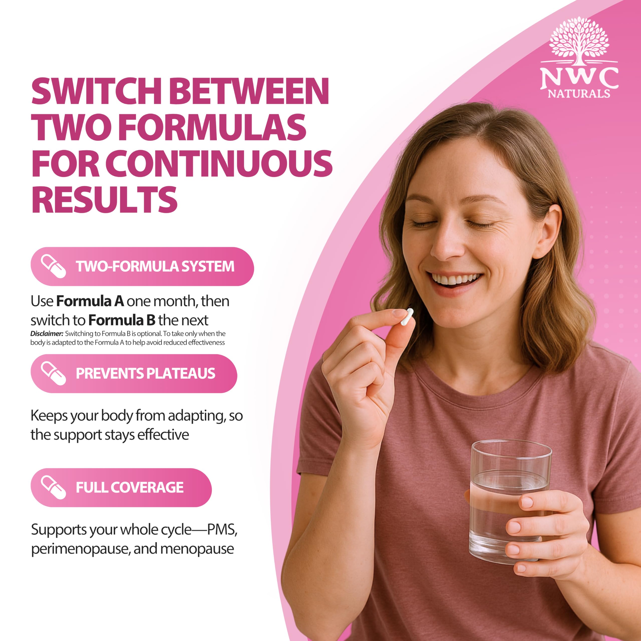 NWC Naturals Ultra-Hormone bioperine-delivery system for absorption.